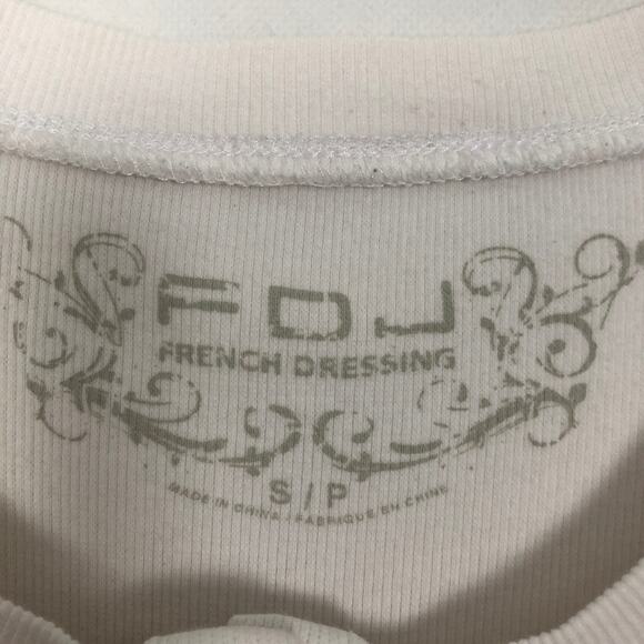 French Dressing Button Front 3/4 Sleeve Lace Top Size S - Picture 2 of 8